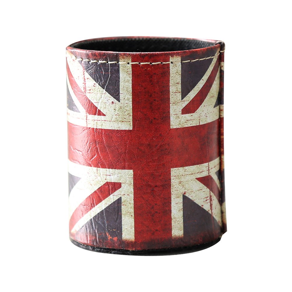  [AUSTRALIA] - LINKWELL 1PC Antique UK Union Jack PU Leather Pencil Pen Holder Desk Organizer PH10