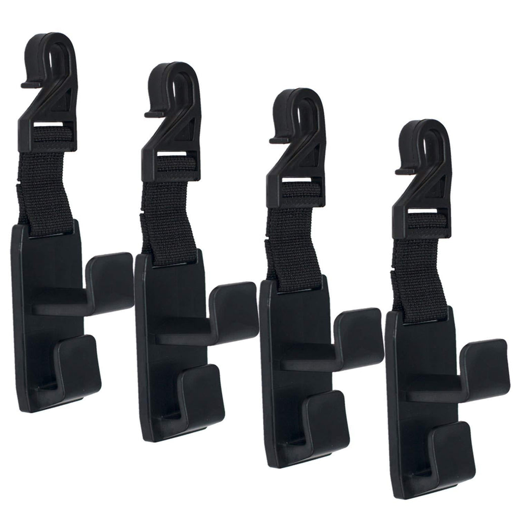  [AUSTRALIA] - PLUSLOR Headrest Hooks for Car, Car Headrest Hooks for Front Back Seat - Handy for Purse, Grocery Bags, Handbag and Backpack(Set of 4) 4 Pack