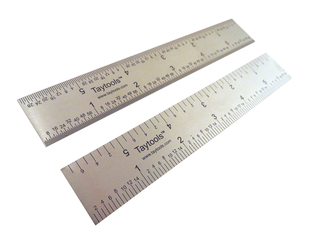  [AUSTRALIA] - Taytools 6 Inch Rigid Machinist Rule Ruler Hardened Spring Steel 4R Graduations in 1/8, 1/16, 1/32 and 1/64 Inches MRSAE