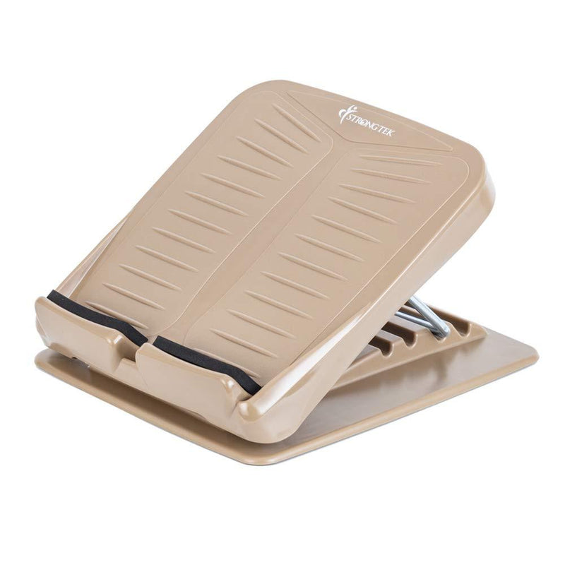 StrongTek Portable Slant Board, Adjustable Incline Boards, Calf Stretcher, Foot Stool Brown - LeoForward Australia