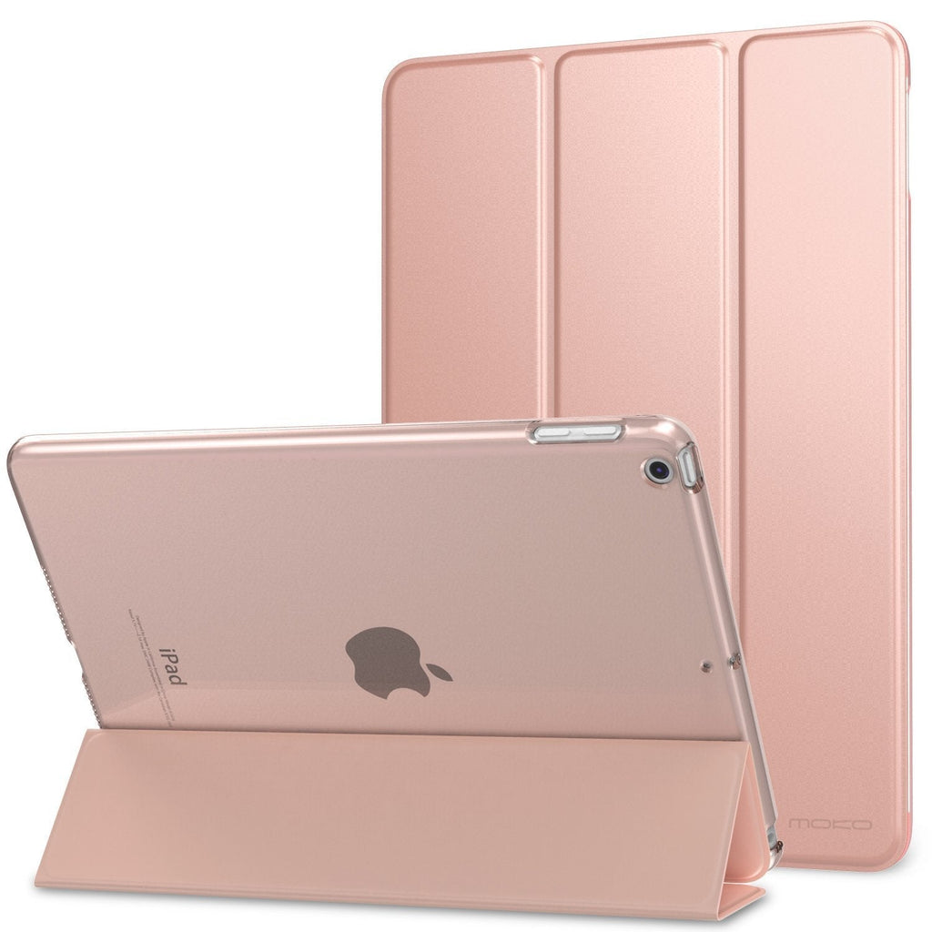  [AUSTRALIA] - MoKo Case Fit 2018/2017 iPad 9.7 5th / 6th Generation - Slim Lightweight Smart Shell Stand Cover with Translucent Frosted Back Protector Fit Apple iPad 9.7 Inch 2018/2017, Rose Gold(Auto Wake/Sleep) 01-Rose Gold