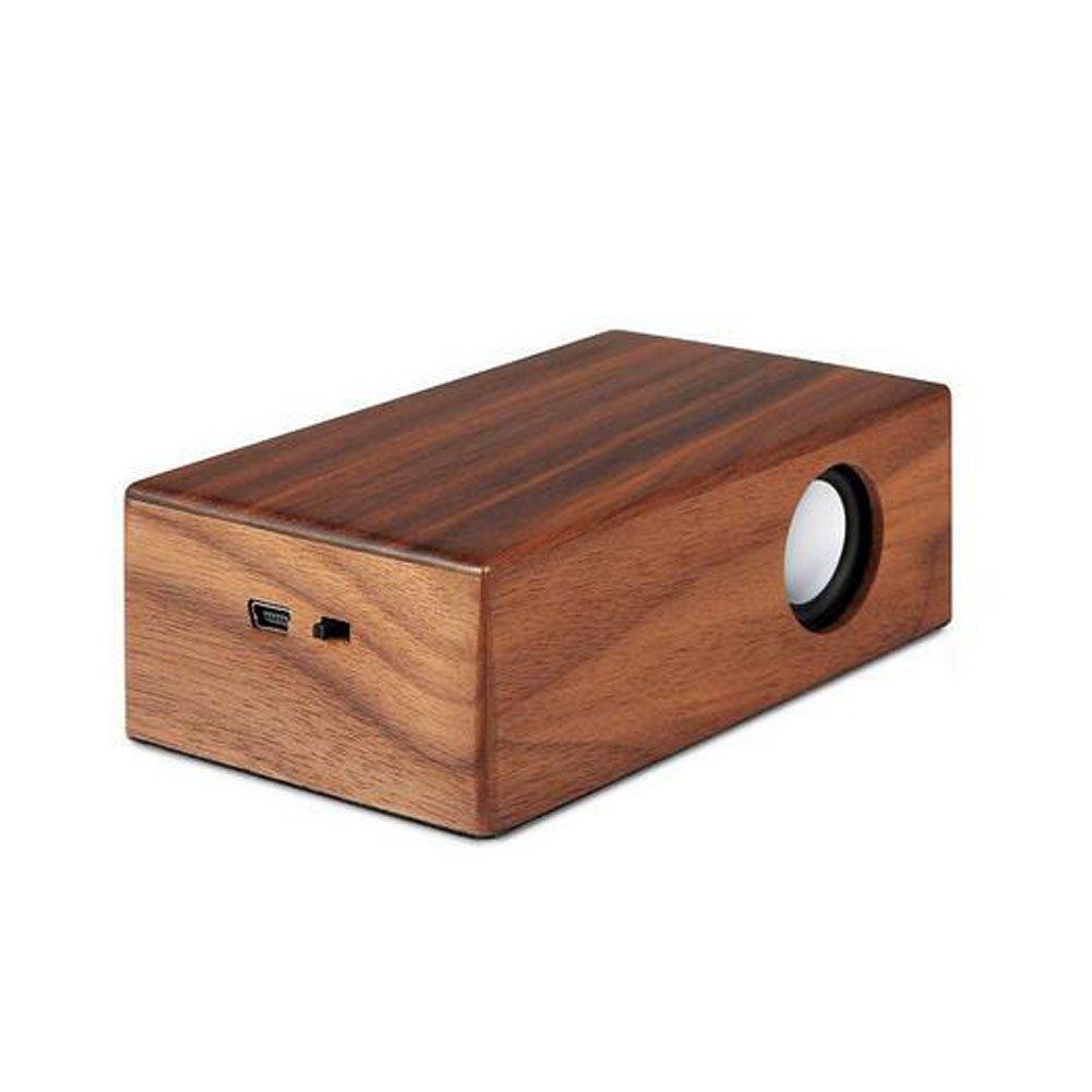 Aolyty Portable Wireless Magic Wooden Speaker Stereo NFC Induction USB Charging Audio for Mobile Phones and Tablets(Dark Walnut Color) Dark Walnut Color - LeoForward Australia