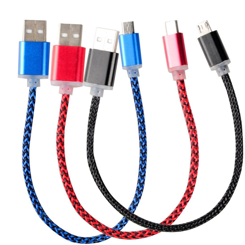 DCFun Micro USB Cable Nylon Braided, USB 2.0 A Male to Micro B Sync & Charging Cable Cord for Android Cellphones & Tablets [3-Pack] 8-inch - LeoForward Australia