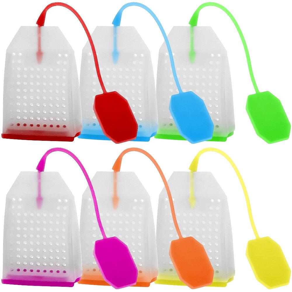  [AUSTRALIA] - 6 Pack Silicone Tea Infuser, FineGood Reusable Safe Loose Leaf Tea Bags Strainer Filter with Six Colors