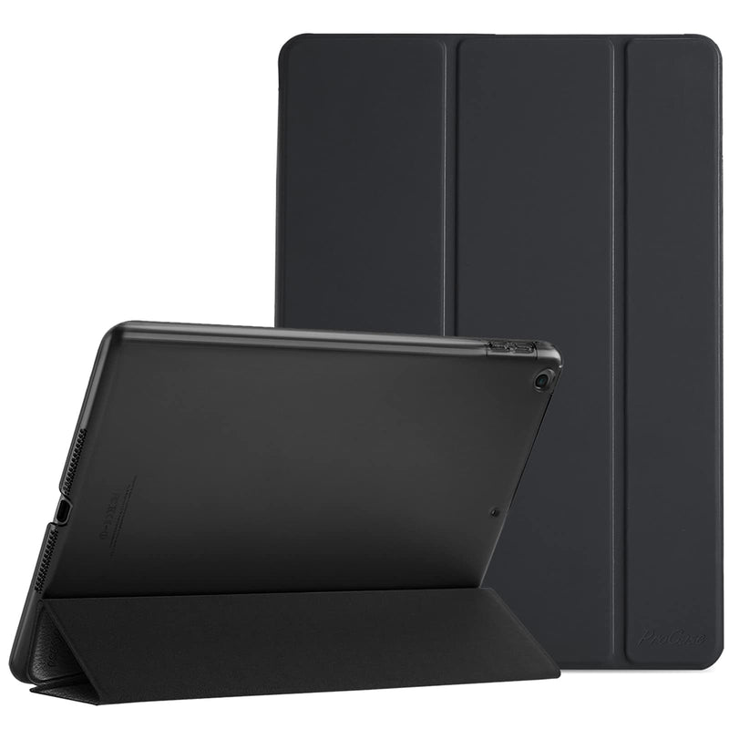  [AUSTRALIA] - ProCase iPad 9.7 Case (Old Model) 2018 iPad 6th Generation / 2017 iPad 5th Generation Case - Ultra Slim Lightweight Stand Case with Translucent Frosted Back Smart Cover for iPad 9.7 Inch –Black Black