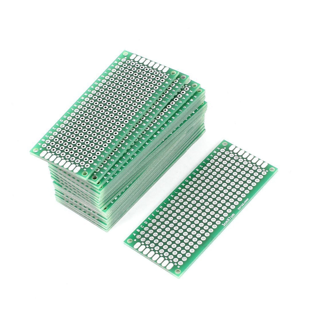  [AUSTRALIA] - GFORTUN 10 Pcs 3 cm x 7 cm Double-side Protoboard Prototyping PCB Universal Printed Circuit Protect Board