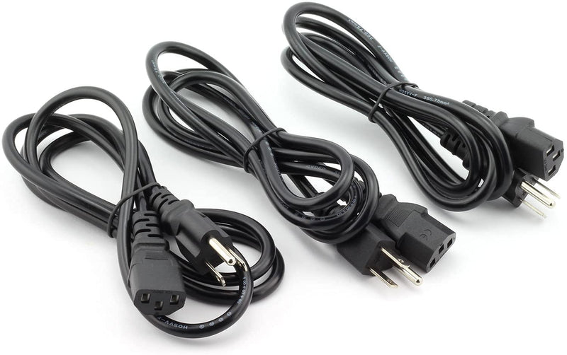 Longdex 3-Pack Desktop Monitor Computer Universal 5 Feet AC Power Cord Cable - LeoForward Australia