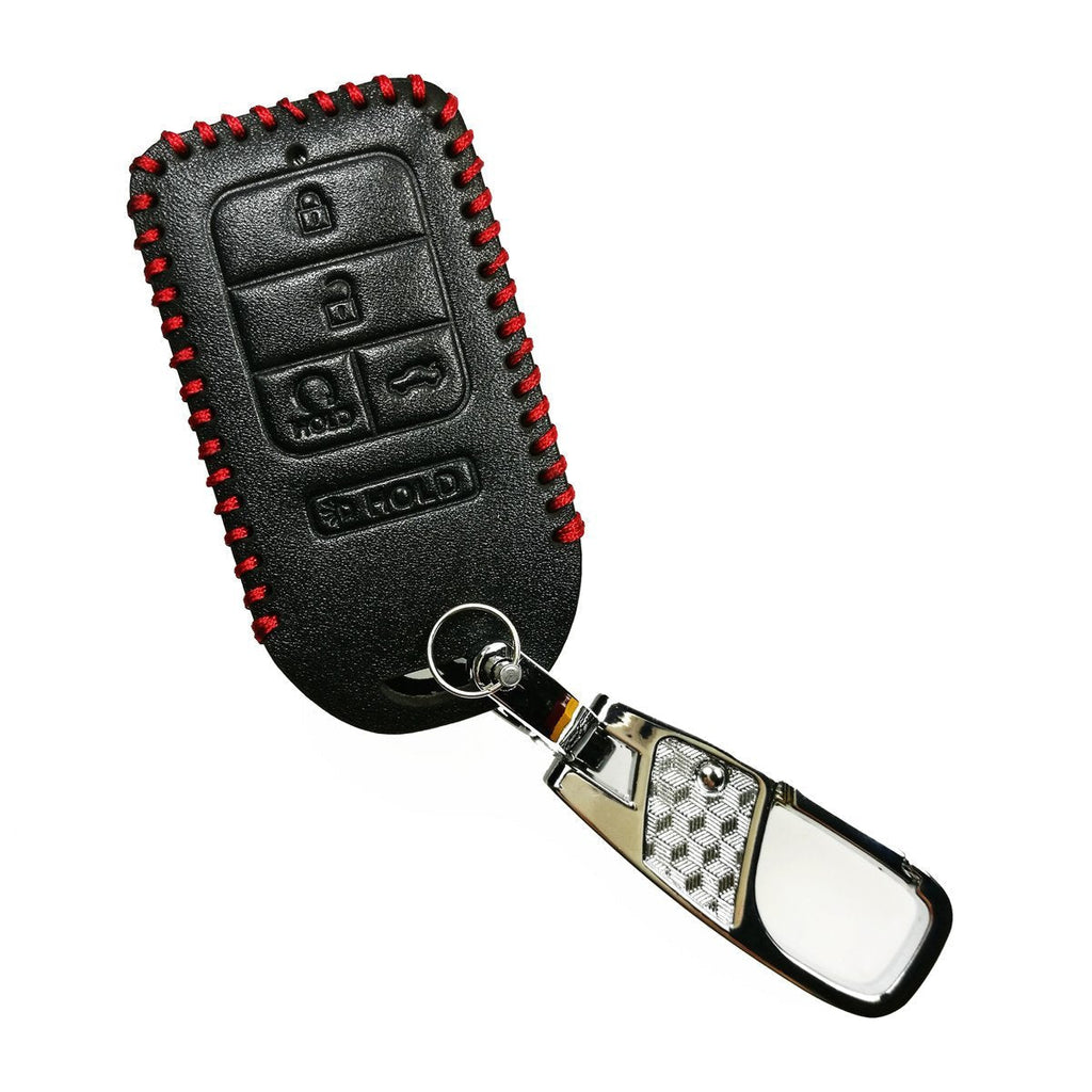  [AUSTRALIA] - Coolbestda Latest Leather Key Fob Remote Cover Case Protector Skin Keyless Jacket Holder for A2C81642600 2018 2017 2016 2015 Honda Accord Civic CR-V CRV Pilot EX EX-L Touring Premium Black Leather