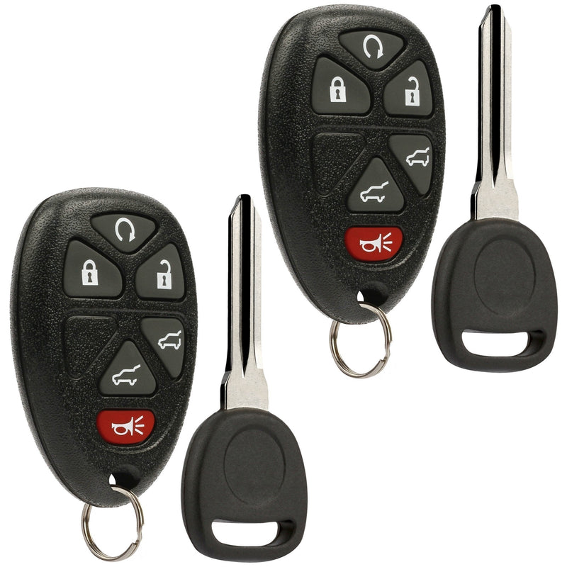 Car Key Fob Keyless Entry Remote with Ignition Key fits Chevy, Cadillac, GMC (OUC60270, OUC60221), Set of 2 g-427 46-key [2] - LeoForward Australia