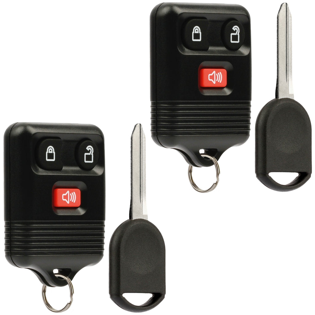  [AUSTRALIA] - Car Key Fob Keyless Entry Remote fits Ford, Lincoln, Mercury, Mazda with Ignition Key (CWTWB1U331 GQ43VT11T CWTWB1U345 3-btn), Set of 2 f-345-3btn 80bit [2]