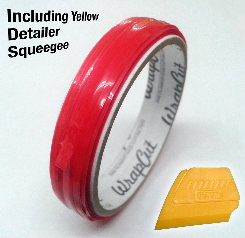  [AUSTRALIA] - VViViD Wrap Cut 32ft (10M) Knifeless Vinyl Wrap Edge Cutting Detailer Tape Including Yellow Detailer Squeegee 1 roll + Squeegee