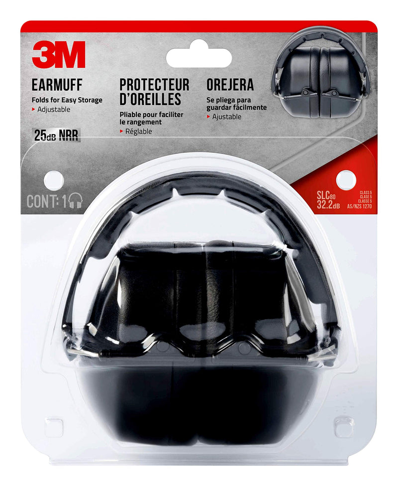  [AUSTRALIA] - 3M Folding Earmuff, Black, NRR 25dB