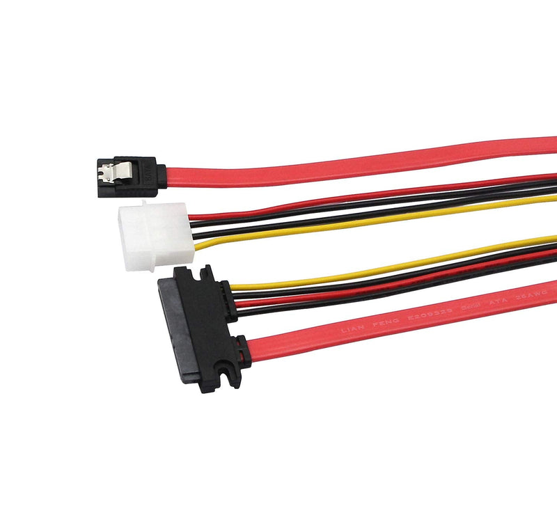  [AUSTRALIA] - 22 Pin SATA ATA Data and Power Combo Cable,22Pin SATA to 7Pin Serial ATA Data Cable + 4Pin IDE LP4 Power Cable (Date 40cm) date 40cm