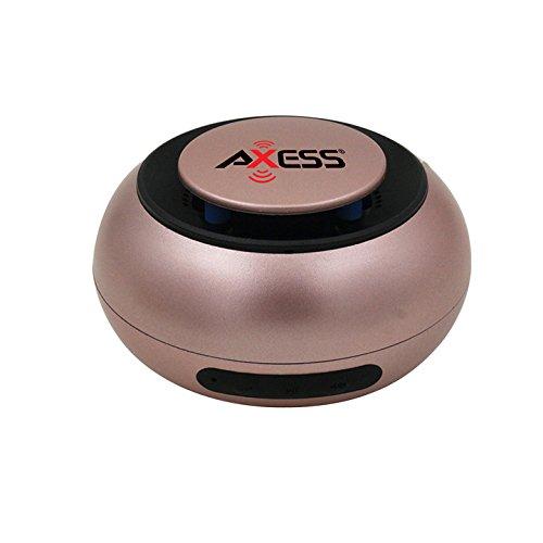AXESS SPBW1048 IPX4 Water Resistant Bluetooth Speaker with Built-In Rechargeable Battery & Aux Input In Rose Gold - LeoForward Australia