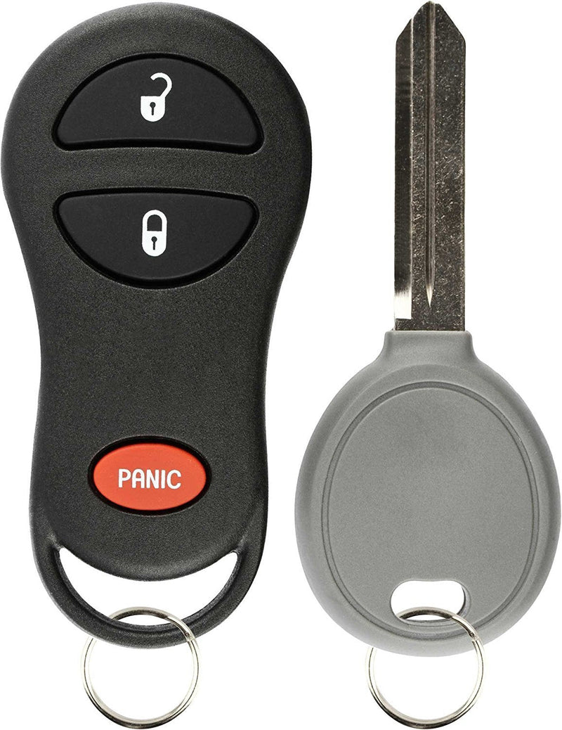 [AUSTRALIA] - KeylessOption Keyless Entry Remote Fob Uncut Ignition Car Key Replacement for Jeep 56036859, GQ43VT9T