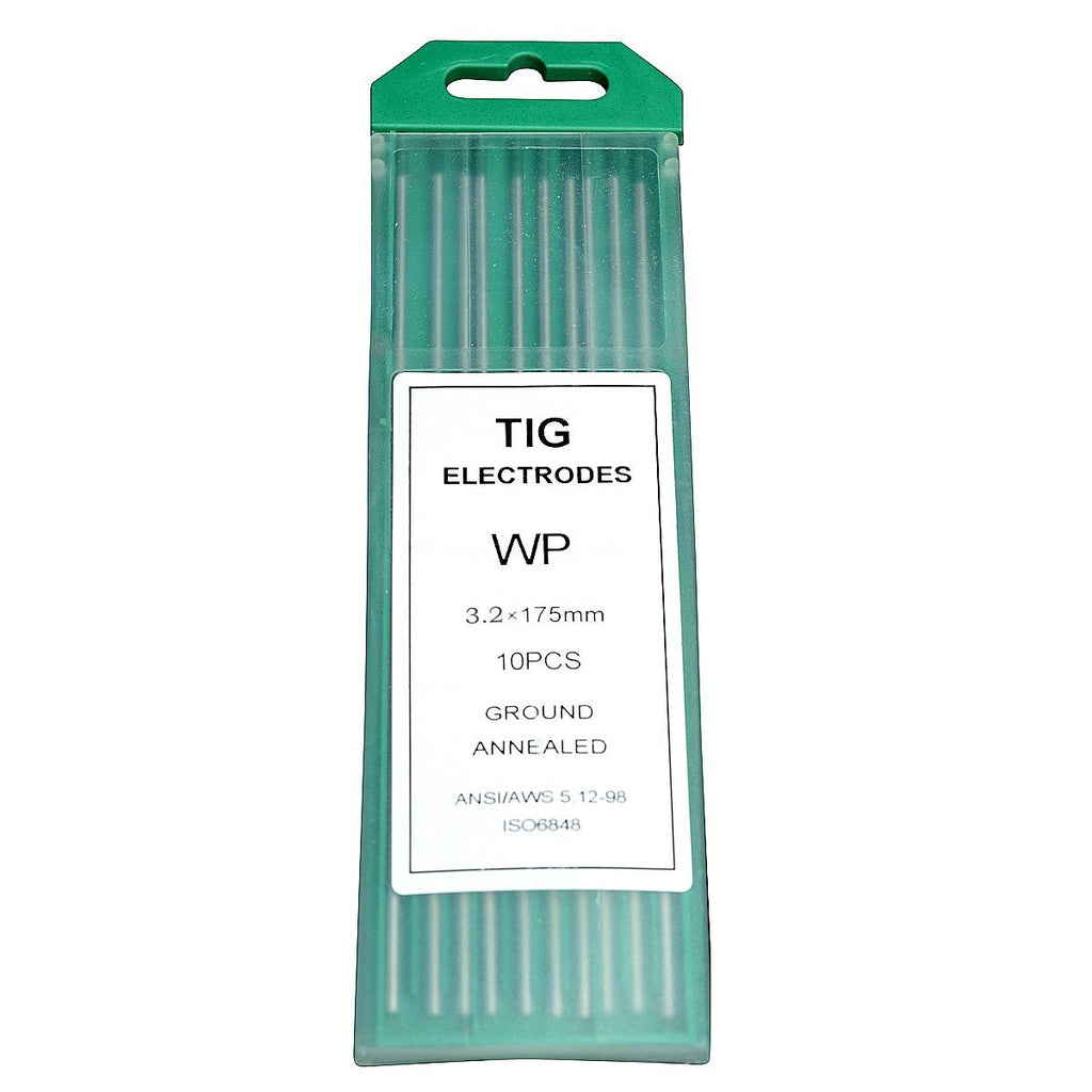  [AUSTRALIA] - Rstar TIG Welding Tungsten Electrodes Pure Tungsten 1/8” x 7” (Green, WP) 10-Pack 1/8” x 7”