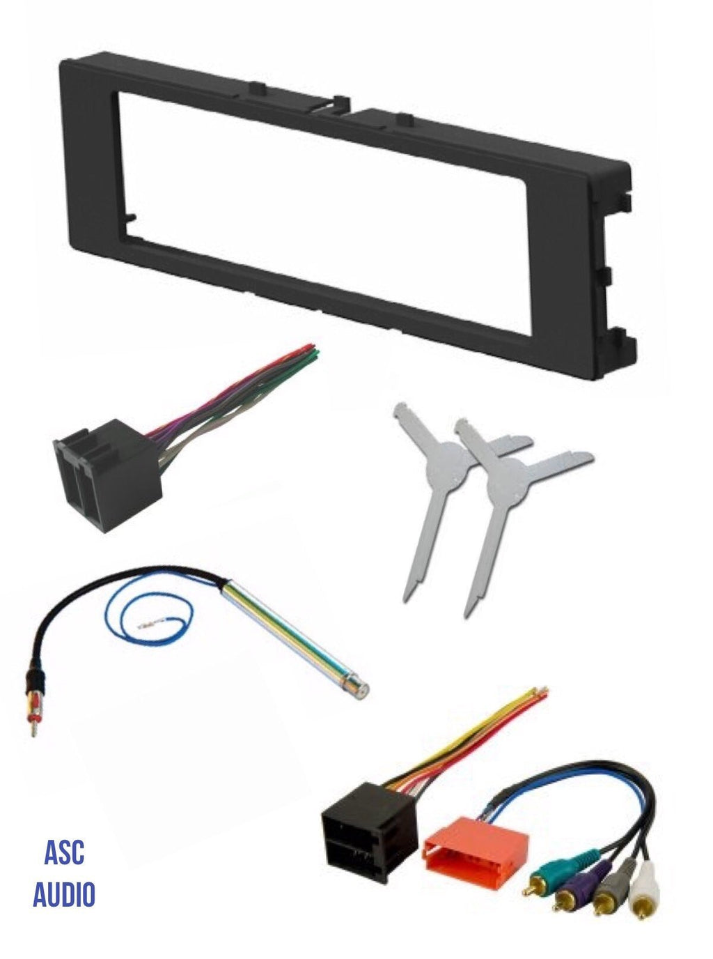 ASC Car Stereo Install Dash Kit, Wire Harness, Antenna Adapter, and Radio Removal Tool for Installing an Aftermarket Single Din Radio for 1996-1999 Audi A4 A6 A8 and 2000-2006 Audi TT Vehicles - LeoForward Australia