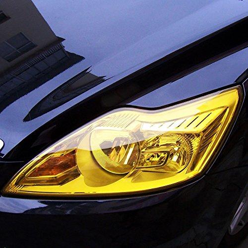  [AUSTRALIA] - fangfei 12 48 inches Self Adhesive Auto Car Tint Headlight Taillight Fog Light Vinyl Smoke Film Sheet Sticker Cover (Yellow) Yellow