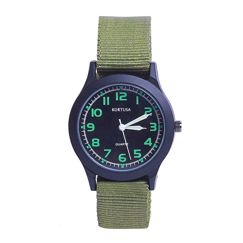 School Kids Army Military Wrist Watch Luminous Watch with Nylon Strap green - LeoForward Australia