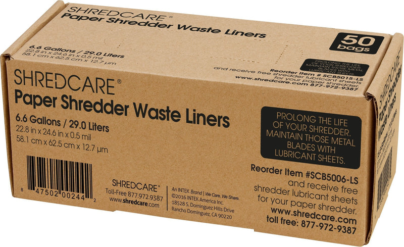 ShredCare Office Waste Bin Trash Can Liner SCB5006 (Pack of 50) 6.6 gallons - LeoForward Australia