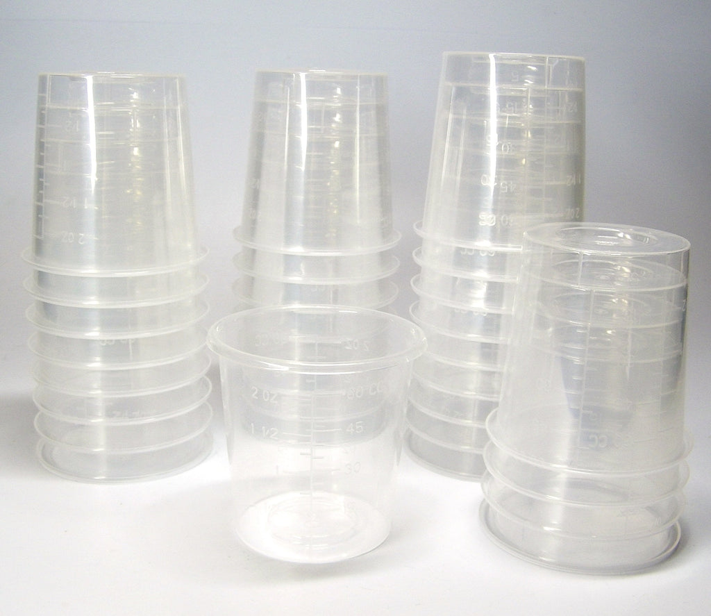  [AUSTRALIA] - 30 2oz Disposable Graduated Clear Plastic Cups for Mixing Paint, Stain, Epoxy, Resin