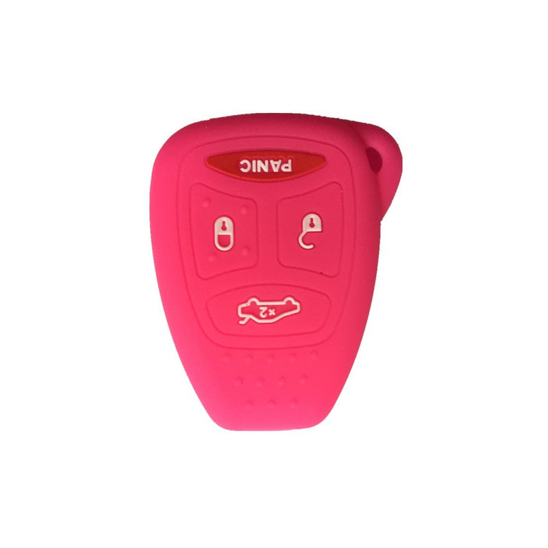 Hot Pink Silicone Rubber Keyless Entry Remote Key Fob Case Skin Cover Protector fit for 2006 2007 MITSUBISHI Raider Hot Pink - LeoForward Australia