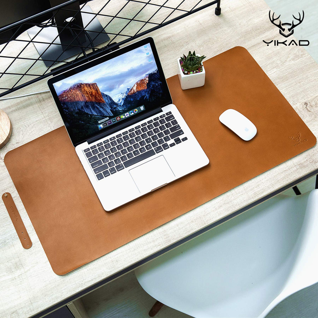 Yikda Leather Mouse pad Desk mat, Microfiber Leather Desk pad Large Mouse pad, Waterproof Desk Mat for Desktop （31"x15.7" Brown 31.5" x 15.7" - LeoForward Australia