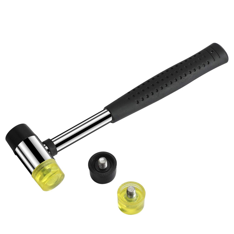  [AUSTRALIA] - Marketty Tool 25mm Dual Head Nylon Rubber Hammer Jewelers Metal Mallet and Two Conversion Head