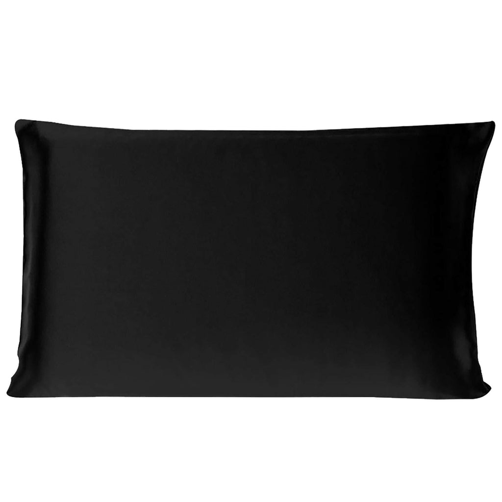  [AUSTRALIA] - uxcell 100% Charmeuse Pure Silk Pillowcase Pillow Case Cover for Hair & Skin 350TC 19 Momme (1-Piece) Black King(20x36inch) King(20"x36")