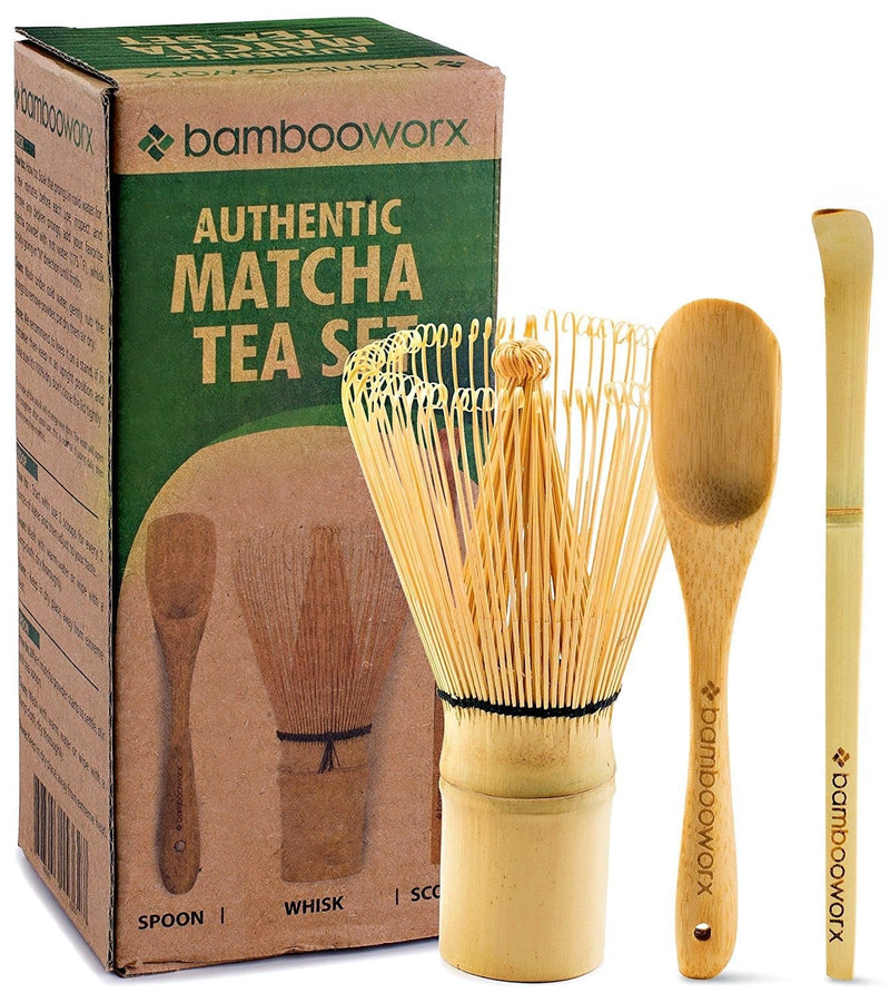  [AUSTRALIA] - BambooWorx Japanese Tea Set, Matcha Whisk (Chasen), Traditional Scoop (Chashaku), Tea Spoon, The Perfect Set to Prepare a Traditional Cup of Matcha. Matcha Tea Kit