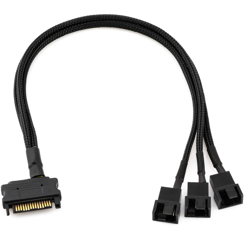  [AUSTRALIA] - CRJ SATA to 3 x 3/4-Pin PWM Sleeved Fan Power Adapter Cable