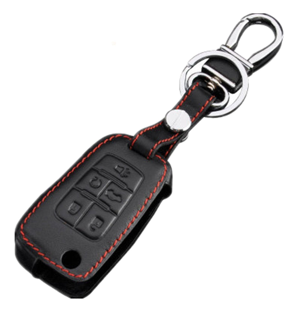 RPKEY Leather Keyless Entry Remote Control Key Fob Cover Case Protector Replacement Fit for Cruze Equinox Impala Malibu Sonic GMC Terrain Buick Encore Lacrosse Regal Verano OHT01060512 (Black) - LeoForward Australia