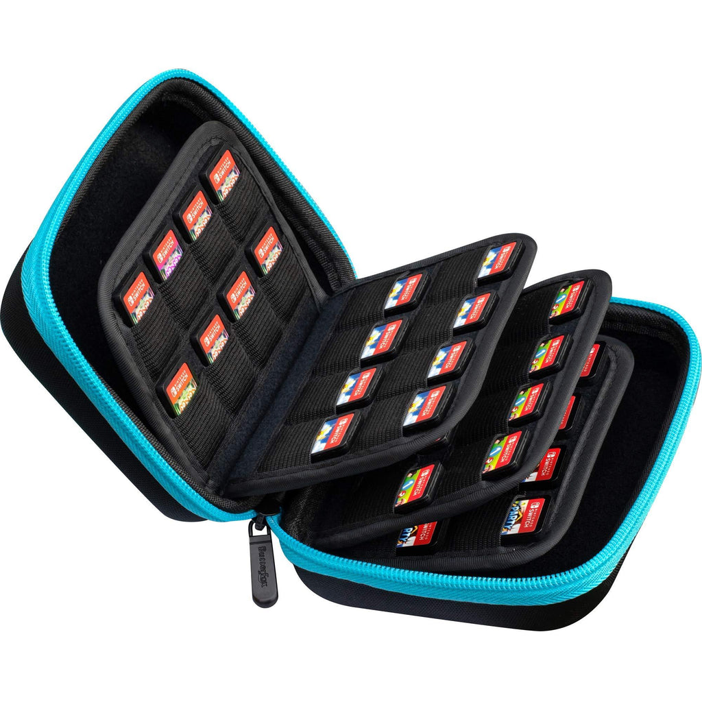  [AUSTRALIA] - Butterfox Switch Game Card Case, 64 Slots, Storage Holder Hard Case for Nintendo Switch Game or PS Vita Or SD Memory Card (Blue Turquoise/Black)