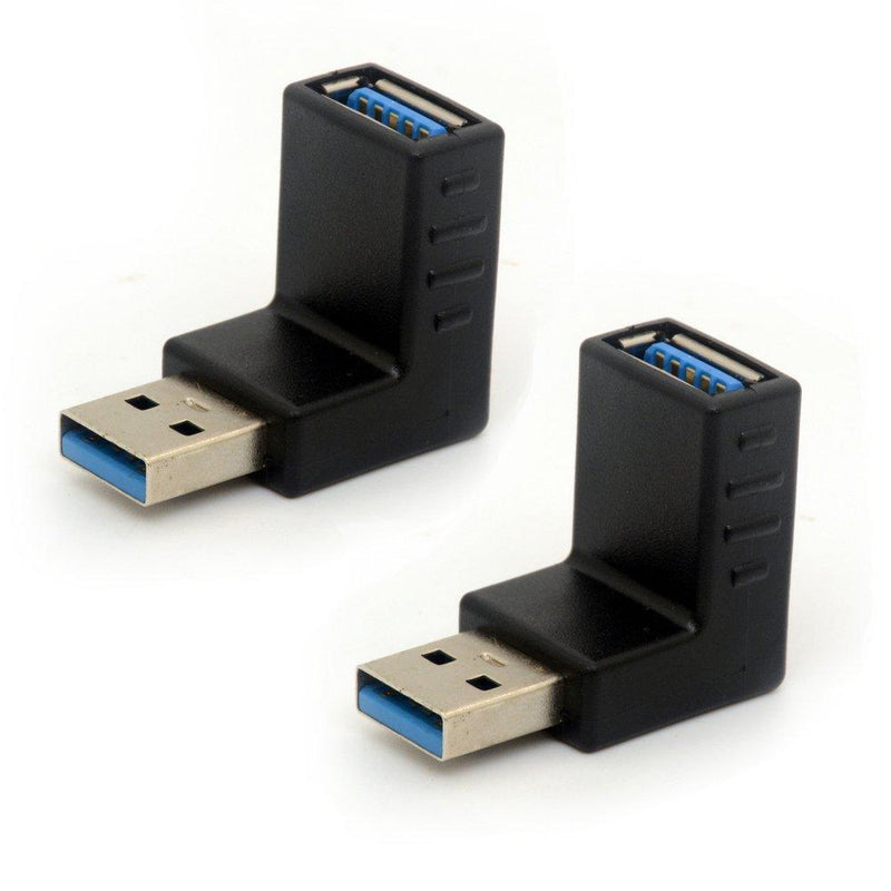 BSHTU USB 3.0 Adapter 90 Degree Right Angled Gender Changers USB Connector Type A Vertical Male to Female Extender L-Shape Plug 2Pcs (UP) UP - LeoForward Australia