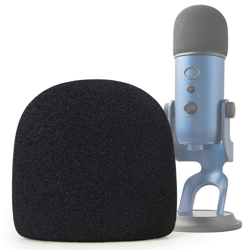  [AUSTRALIA] - SUNMON Microphone Foam Windscreen Cover for Blue Yeti, Yeti Pro and Yeti X Microphones, the Mic Pop Filter Mask Shield also suit MXL and Audio Technica (Black)