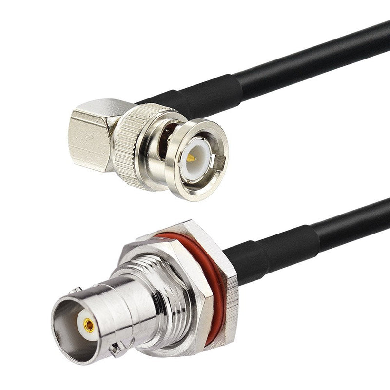  [AUSTRALIA] - Eightwood BNC Bulkhead Female to BNC Male Right Angle Adapter RG58 Cable 50cm /1.6 feet rg58 1.6 feet
