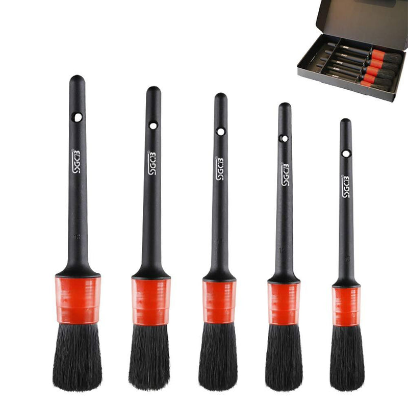  [AUSTRALIA] - COCODE Detail Brush (Set of 5), Auto Detailing Brush Set Perfect for Car Motorcycle Automotive Cleaning Wheels, Dashboard, Interior, Exterior, Leather, Air Vents, Emblems