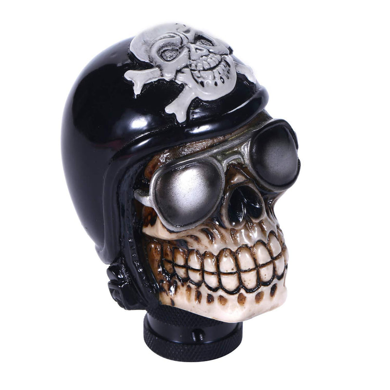  [AUSTRALIA] - Bashineng Pirate Stick Shifter Knob Skull Shape Universal Gear Shift Head Fit Most Manual Cars (Black)