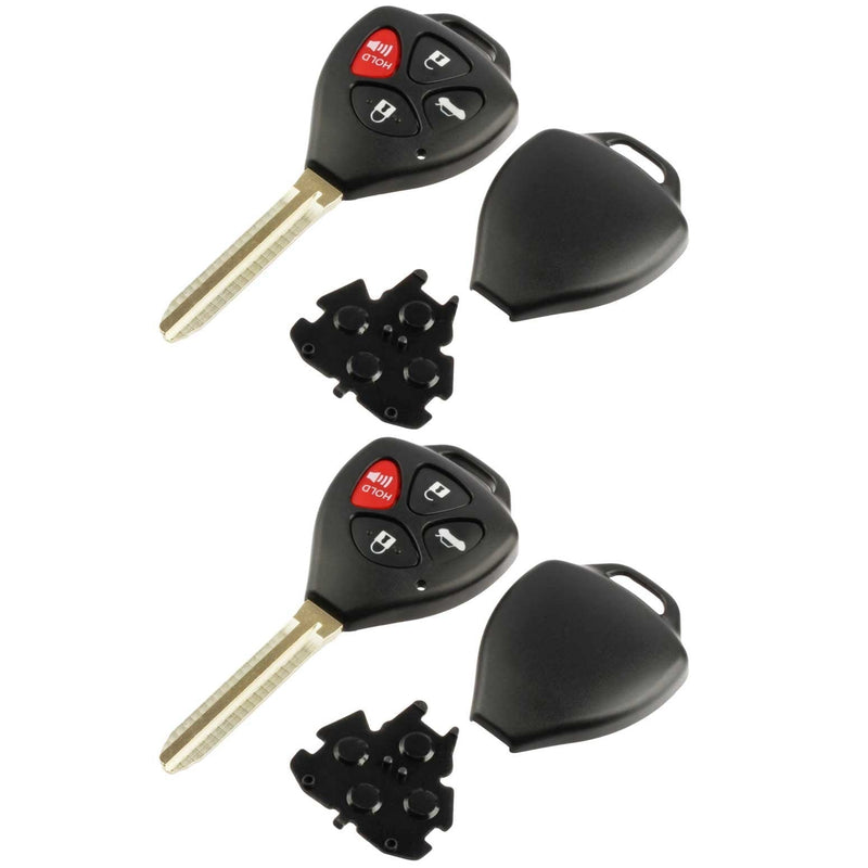  [AUSTRALIA] - Key Fob Keyless Entry Remote Shell Case & Pad fits Toyota 2008-2013 Avalon / 2007-2011 Camry / 2008-2013 Corolla / 2009-2014 Venza (HYQ12BBY, GQ4-29T), Set of 2 t-bby-4b-key-case [2]