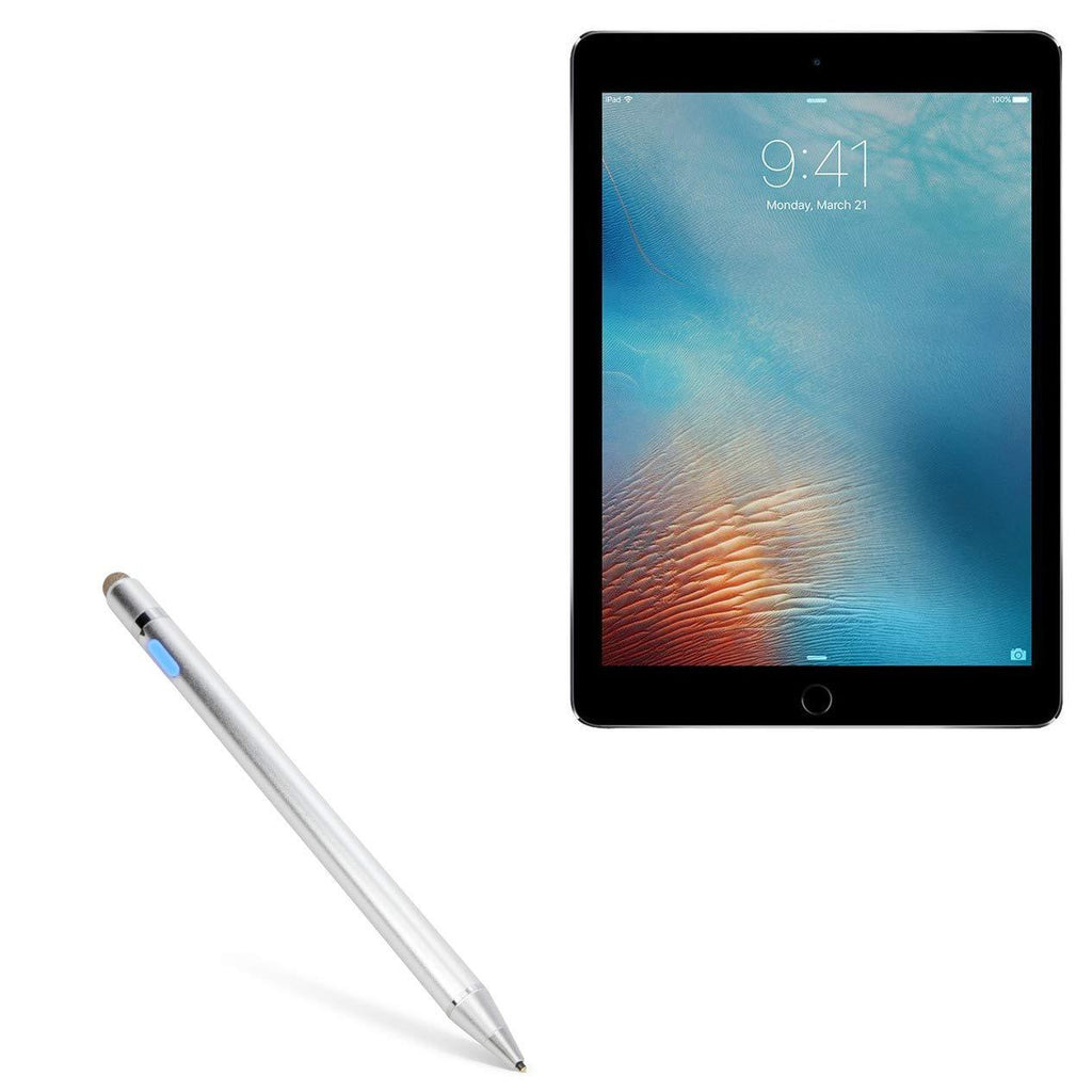 Stylus Pen for iPad Pro 9.7 (2016) (Stylus Pen by BoxWave) - AccuPoint Active Stylus, Electronic Stylus with Ultra Fine Tip for iPad Pro 9.7 (2016), Apple iPad Pro 9.7 (2016) - Metallic Silver - LeoForward Australia