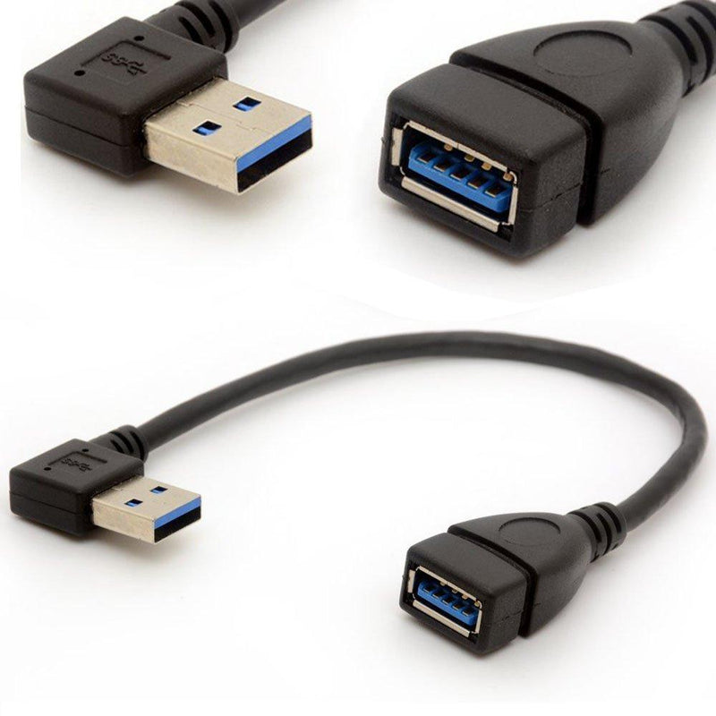 BSHTU USB 3.0 Extension Cable Angle 90 Degree Adapter Type A Male to Female High Speed Connection, Super Fast 5Gbps Data Transfer Sync Charger Lead (Right) - LeoForward Australia