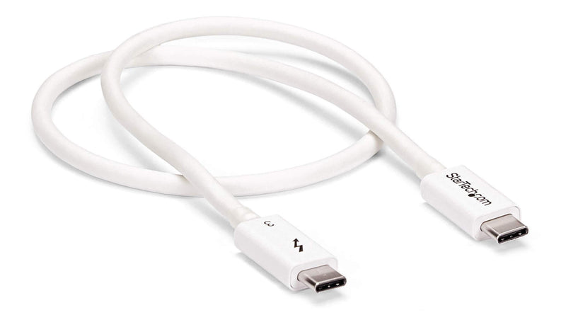 StarTech.com 40Gbps Thunderbolt 3 Cable - 1.6ft/0.5m - White - 5k 60Hz/4k 60Hz - Certified TB3 USB-C Charger Cord w/ 100W Power Delivery (TBLT34MM50CW) 1.5ft 40Gbps | White - LeoForward Australia