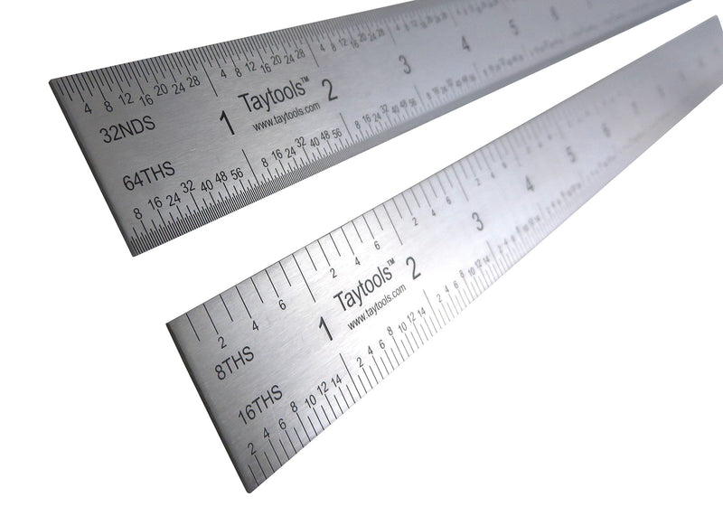  [AUSTRALIA] - Taytools 12" Rigid Machinist Rule Ruler Hardened Spring Steel 4R Graduations in 1/8", 1/16", 1/32" and 1/64" MRSAE-12