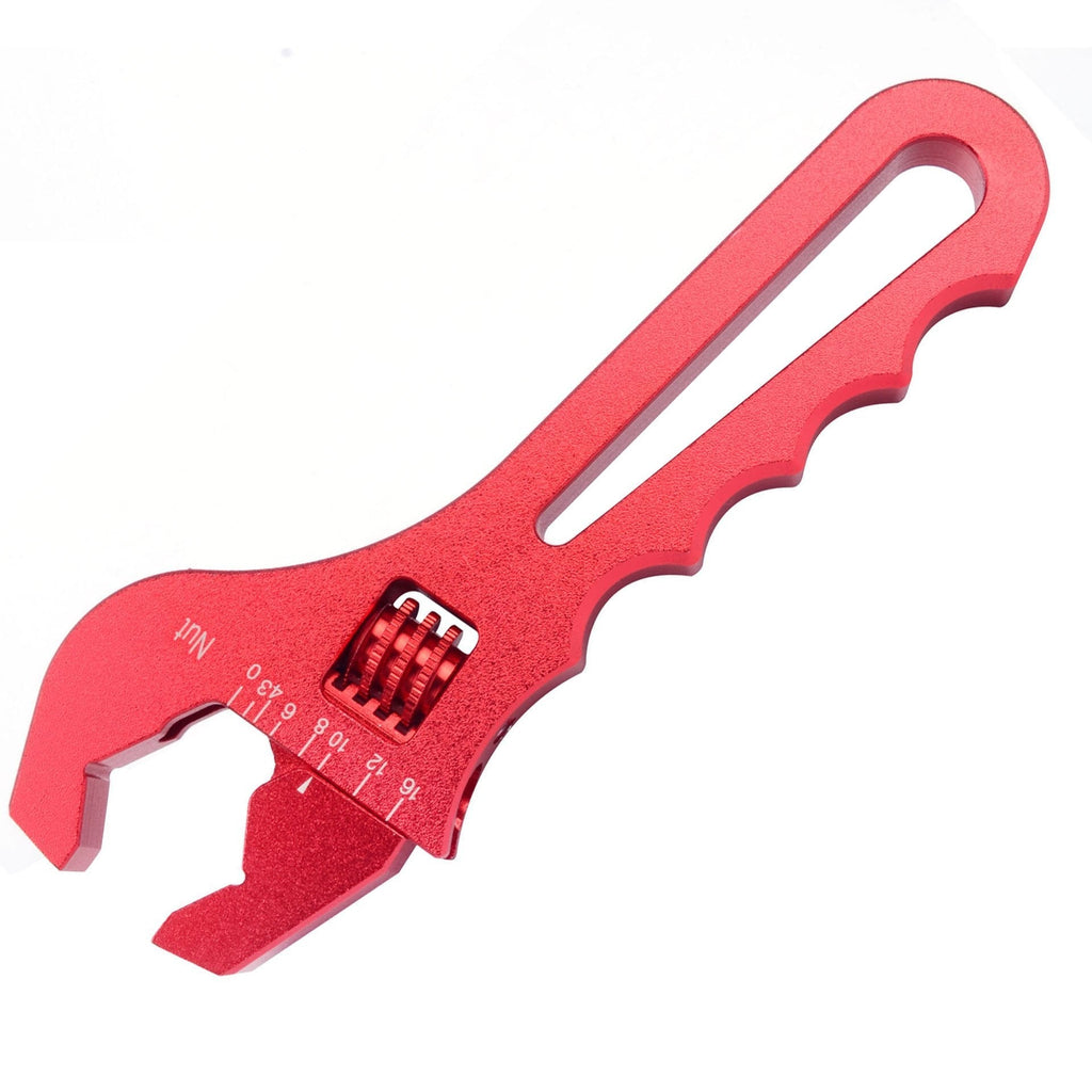 SYKRSS Adjustable AN3-16 Fitting Wrench Aluminun Lightweight Spanner for An Hose Fitting Adapters End Red - LeoForward Australia