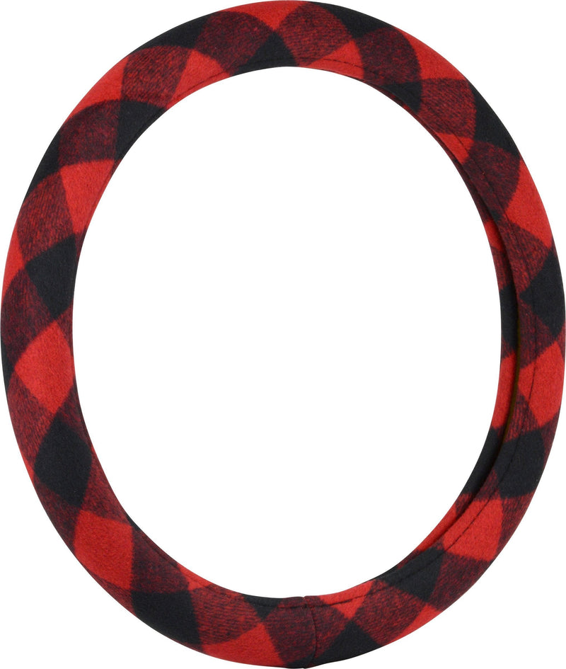  [AUSTRALIA] - Bell Automotive 22-1-97495-8 Gray Plaid Steering Wheel Cover Red Plaid