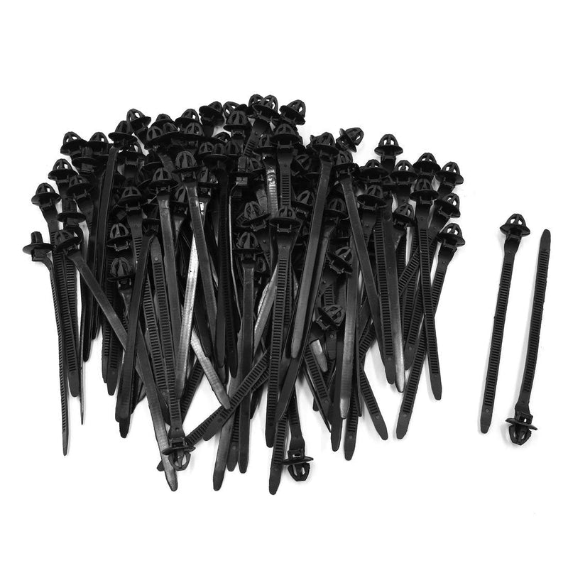  [AUSTRALIA] - uxcell a16122800ux1196 100Pcs 5mm x 120mm Adjustable Plastic Push Mount Loop Cable Ties Zip Wire Fastener Black 100 Pack