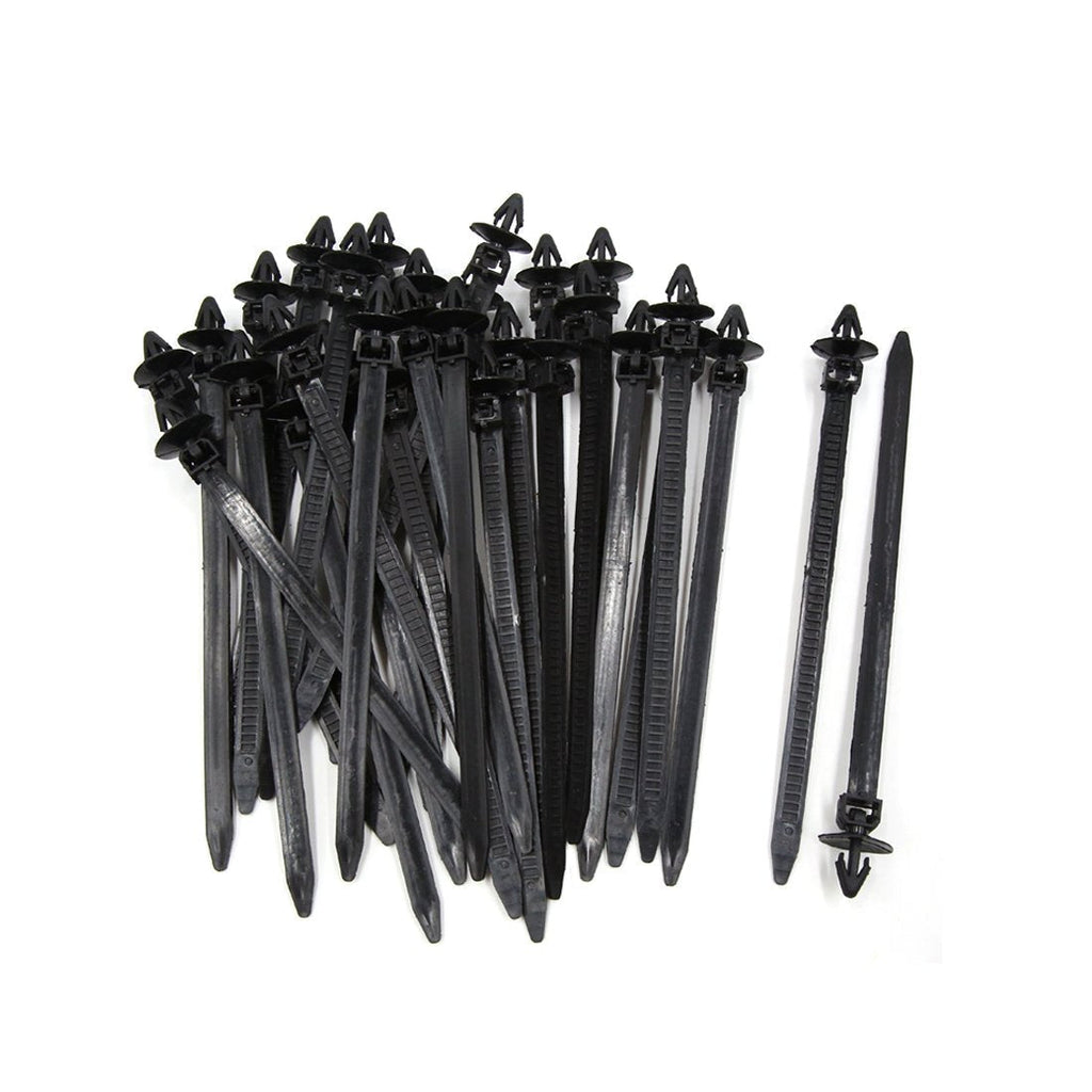  [AUSTRALIA] - uxcell 30 Pcs 8mm x 175mm Adjustable Car Plastic Push Mount Loop Cable Ties Zip Wire Fastener Black Universal