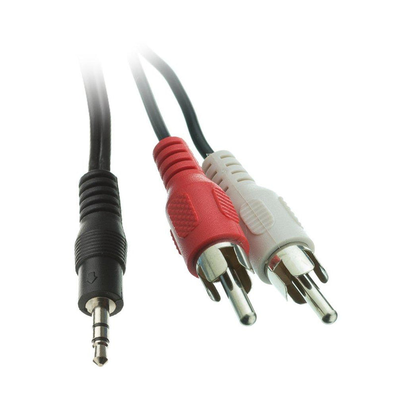 ACL 6 Feet 3.5mm Stereo Male to Dual RCA Male (Right and Left) Audio Cable, Black, 2 Pack - LeoForward Australia