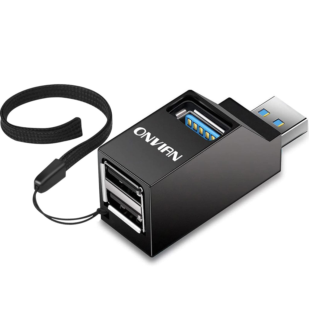 Onvian 3 Port USB Hub High Speed Splitter Plug and Play Bus Powered, Black - LeoForward Australia