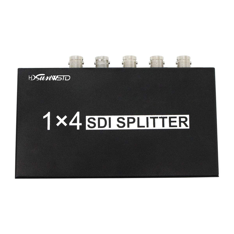  [AUSTRALIA] - SDI Splitter 1x4 Multimedia Split SDI Extender Adapter Support HD-SDI, SD-SDI and 3G-SDI Signals for Projector Monitor Camera（1 sdi Input and 4 sdi Output